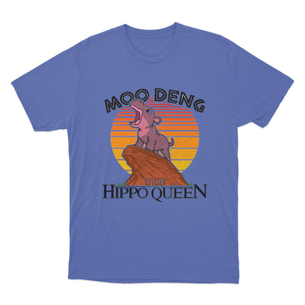 Moo Deng The Hippo Queen T Shirt Blue Youth S