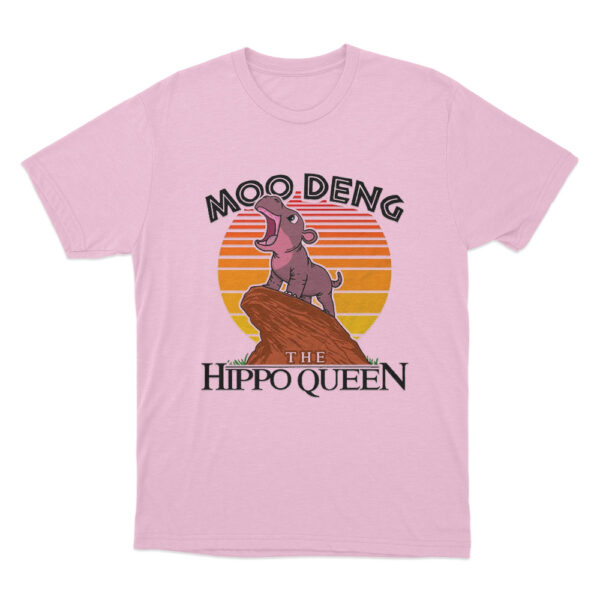 Moo Deng The Hippo Queen T Shirt Pink Youth S