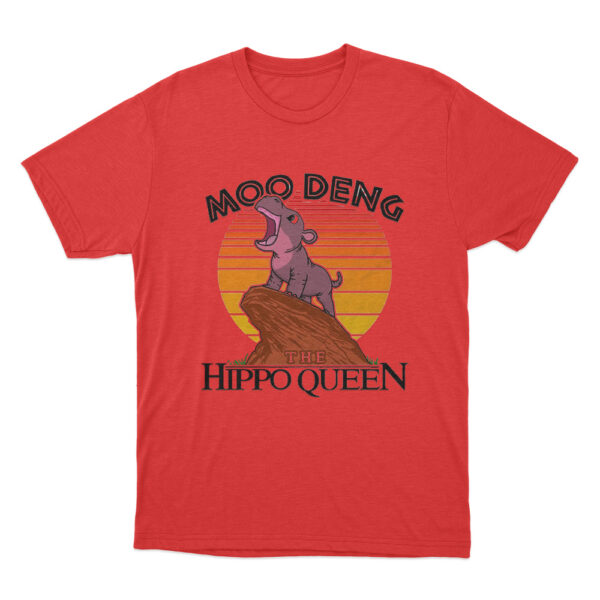 Moo Deng The Hippo Queen T Shirt Red Youth S