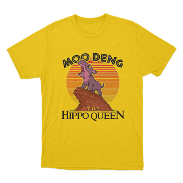 Moo Deng The Hippo Queen T Shirt Yellow Youth S