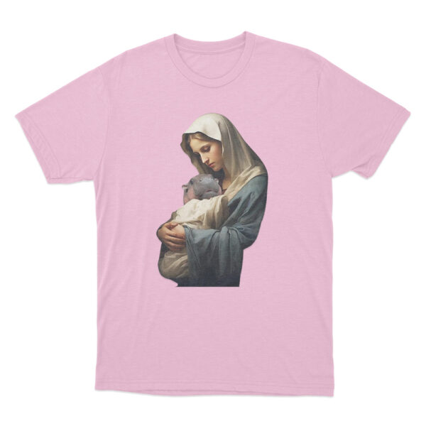 Mother Mary Moo Deng T Shirt Pink Youth S