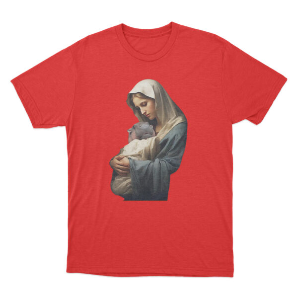 Mother Mary Moo Deng T Shirt Red Youth S