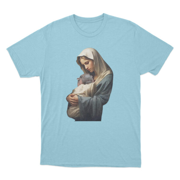 Mother Mary Moo Deng T Shirt Sky Blue Youth S