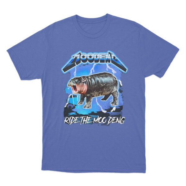 Ride The Moo Deng T Shirt Blue Youth S