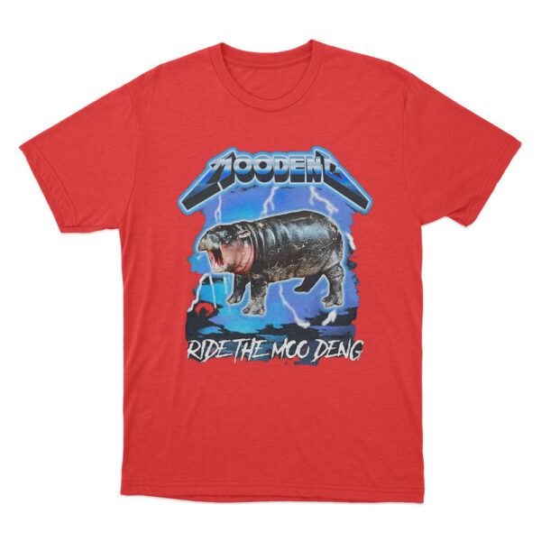 Ride The Moo Deng T Shirt Red Youth S