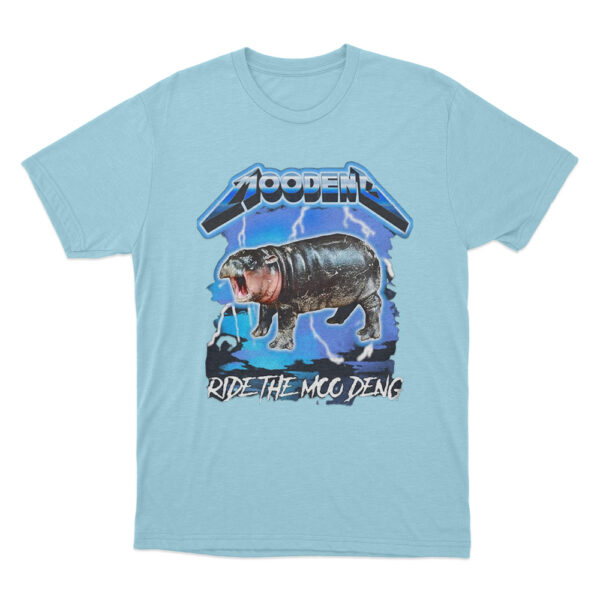 Ride The Moo Deng T Shirt Sky Blue Youth S