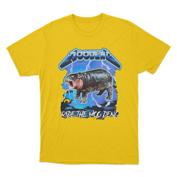 Ride The Moo Deng T Shirt Yellow Youth S