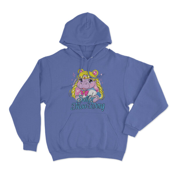 Sailor Moo Deng Hoodie Blue Youth S