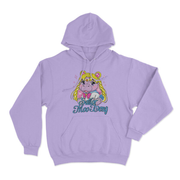 Sailor Moo Deng Hoodie Purple Youth S