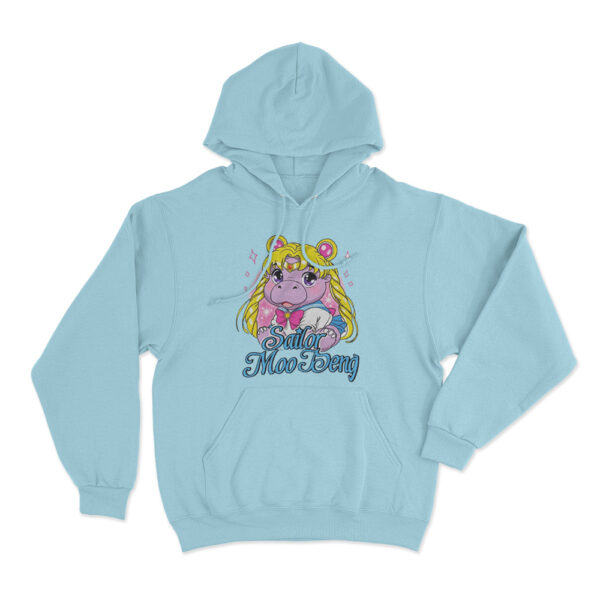 Sailor Moo Deng Hoodie Sky Blue Youth S