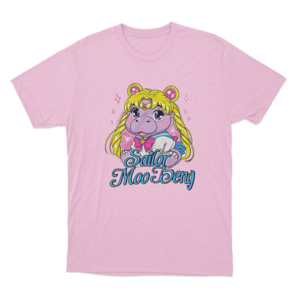 Sailor Moo Deng T Shirt Pink Youth S