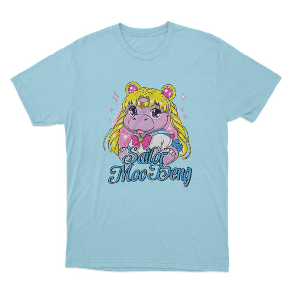 Sailor Moo Deng T Shirt Sky Blue Youth S